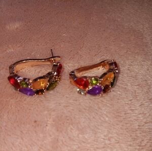 Multicolor Earrings circ circony comes in a velvet pouch